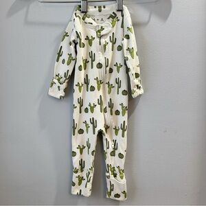 Monica + Andy 3-6 Months Organic Cotton One Piece Zip Up Coverall Cactus Print